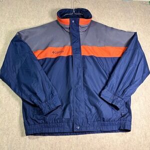 Columbia Bugaboo Jacket Mens L Navy Orange Vintage Colorblock Windbreaker Only